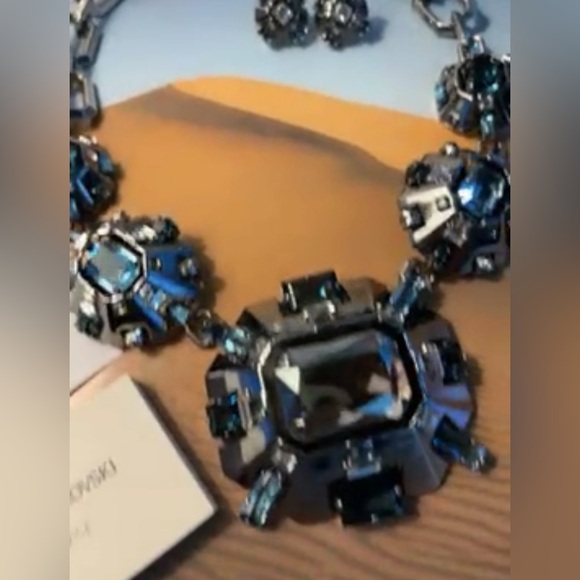 Exceptional LANVIN Atelier Swarovski XL  statement necklace W/ matching Earrings - Picture 9 of 9